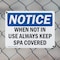 Signmission When Not In Use Always Keep Spa Covered, 18 in W x Rectangle, Plastic OS-2PACK-NS-P-1218-L-19052 - alternate 4
